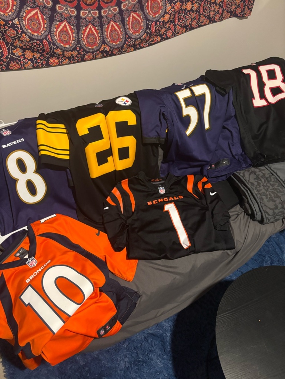 Nike men’s  NFL Team Jersey Lot - Black, Orange, Purple, Yellow